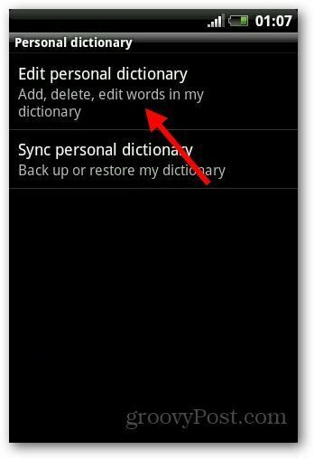 Tilføj ordbog Android 5