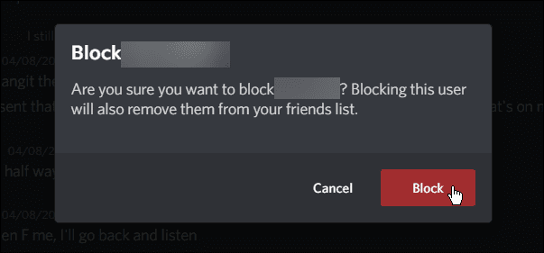 bekræft blokere bruger