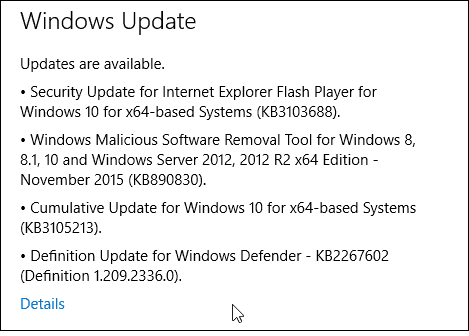 Windows 10-opdatering KB3105213