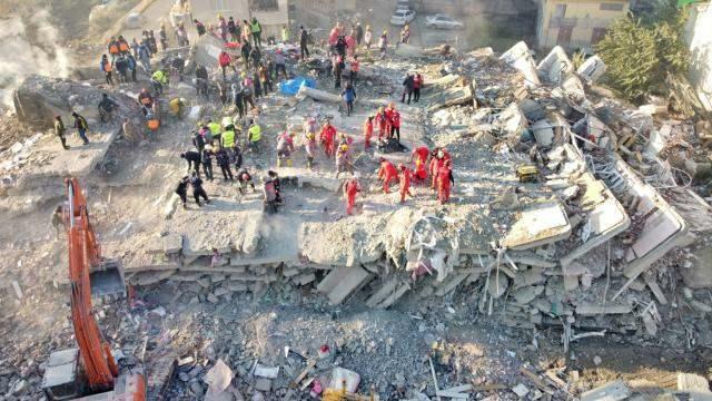Rammer fra jordskælvet i Kahramanmaraş