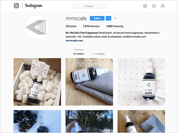 Tyler J. McCall havde en Instagram-profil for et produkt, han plejede at sælge, Mr. McCalls Fine Fragrances.