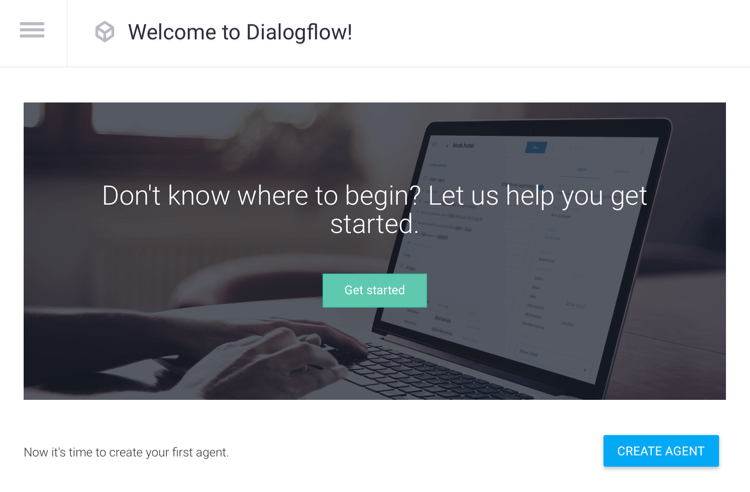 Opret agentindstilling i Dialogflow