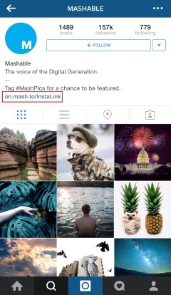 Opfordre brugerne til at klikke igennem til et link, der fører dem til en artikel relateret til Instagram-billedet.