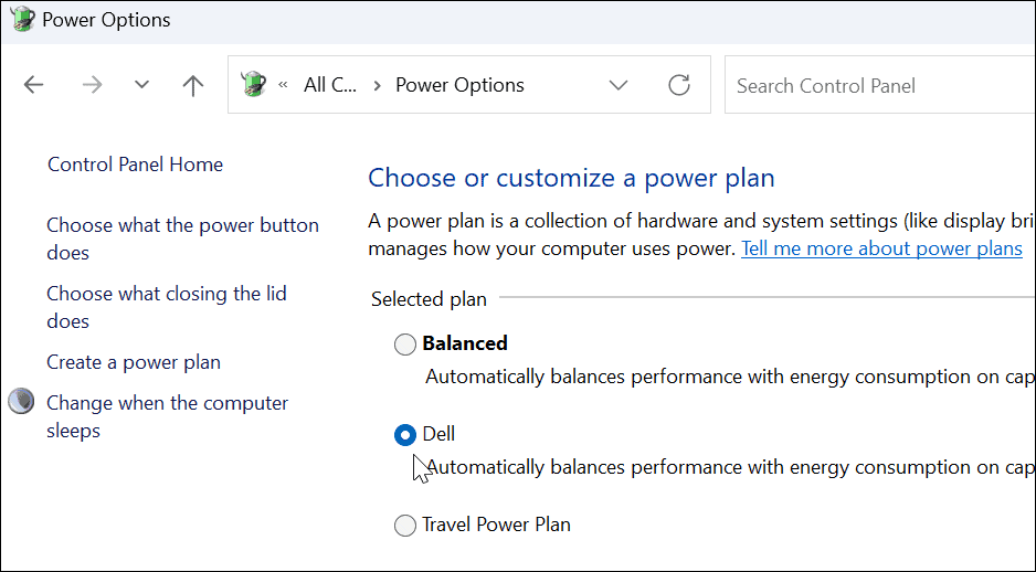 oprette en brugerdefineret strømplan på Windows 11