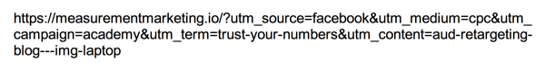 Adskil hver UTM-parameter med et ampersand.
