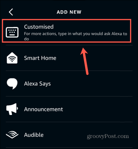 alexa app tilpasset