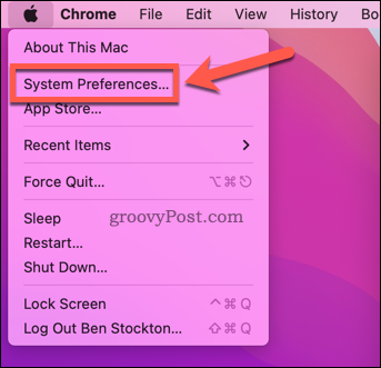 Åbn Systemindstillinger på en Mac