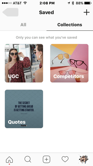 Opret samlinger, der hjælper dig med at strømline marketingopgaver på Instagram.
