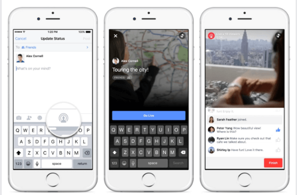 facebook udvider live video på iPhone