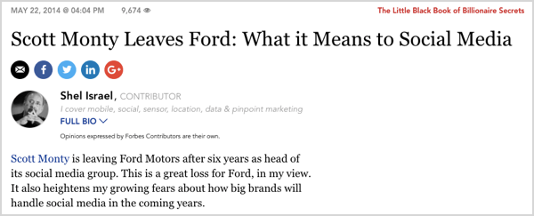 Scott Monty leder den sociale medieafgift for Ford.