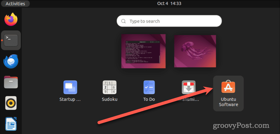 Klik på Ubuntu Software