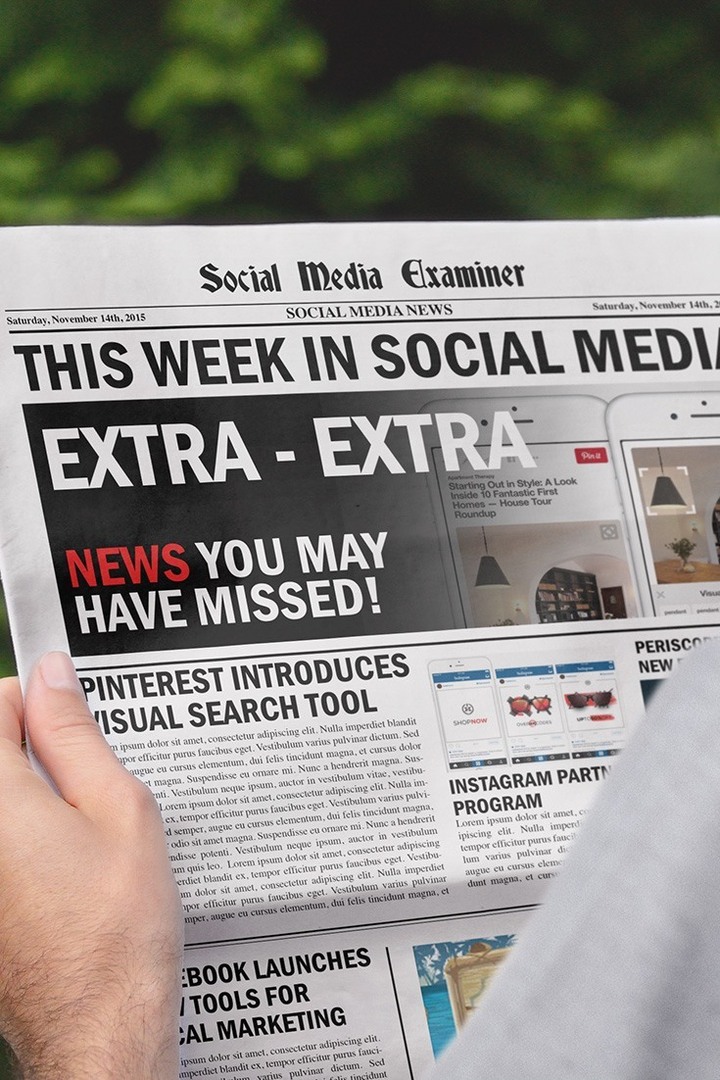Pinterest lancerer visuel søgning: Denne uge i sociale medier: Social Media Examiner