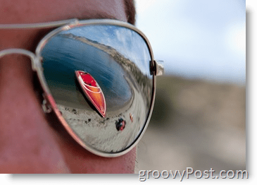 Foto - Blændeeksempel - Solbriller med Skiboat-reflektion rød