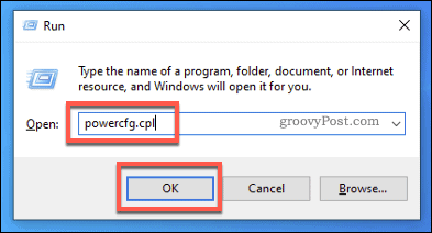 Windows Kør Powercfg-menu