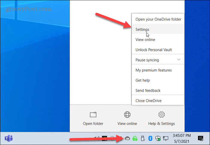 Microsoft OneDrive-indstillinger