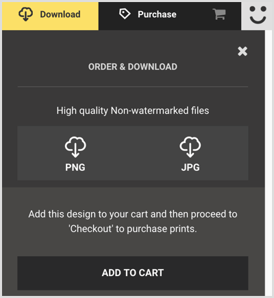 Klik på knappen Download for at downloade dit Easil-design.