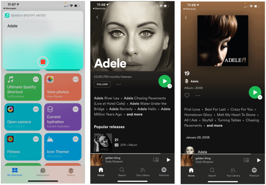 Siri Genveje til Spotify Siri søgekunstner