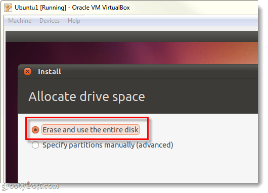 slet og brug hele disken til ubuntu