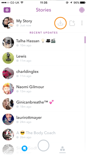 download snapchat-historie