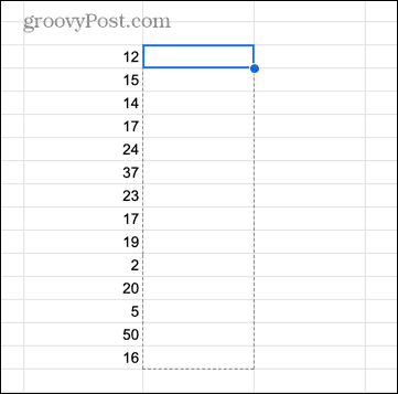 google sheets trukket celler