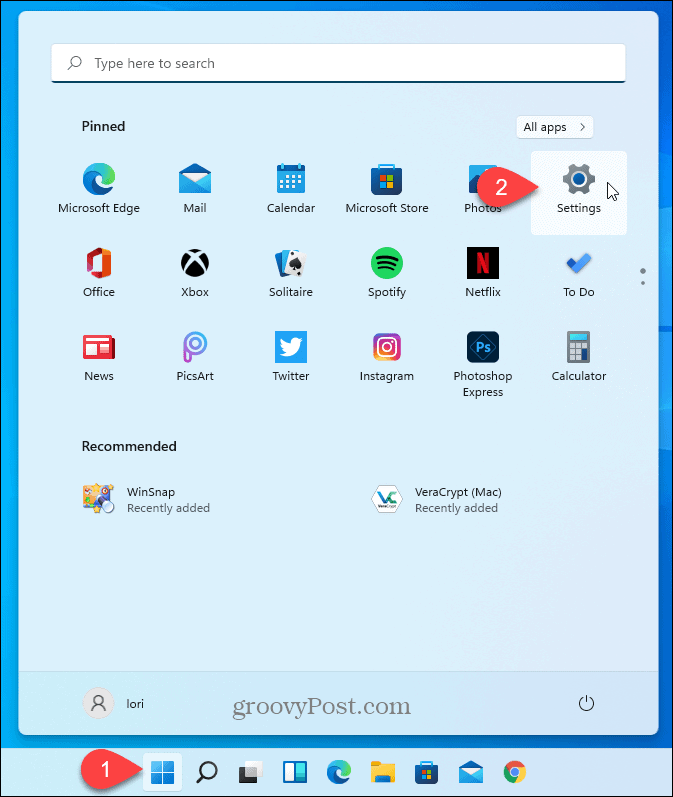 Åbn Windows 11 -indstillinger