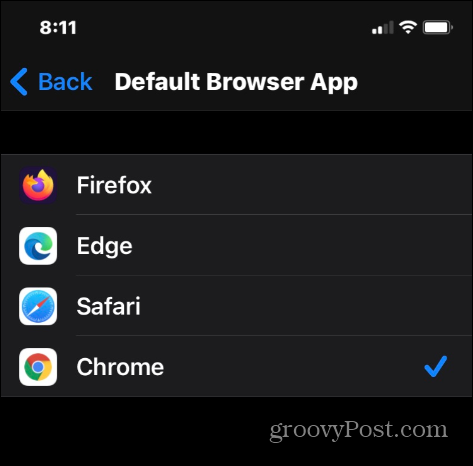 vælg browser iPhone