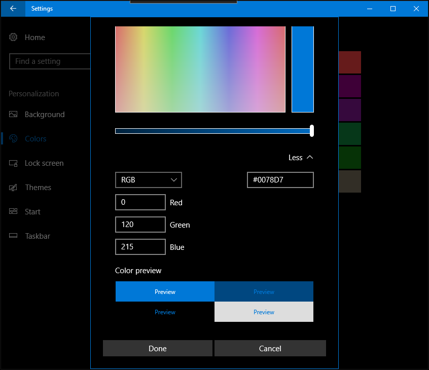 Windows 10-skabere opdaterer personligt farver