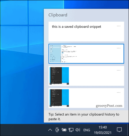 Windows 10 Udklipsholderpanel